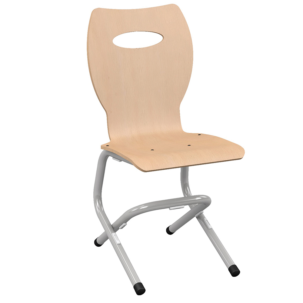 Chaise ÉVY coque C20 Kary bois Blueprotech® piètement aluminium époxy - T6