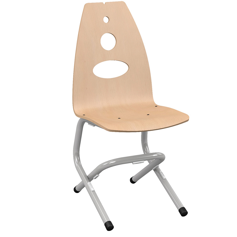 Chaise ÉVY coque C9 Zen bois Blueprotech® piètement aluminium époxy - T6