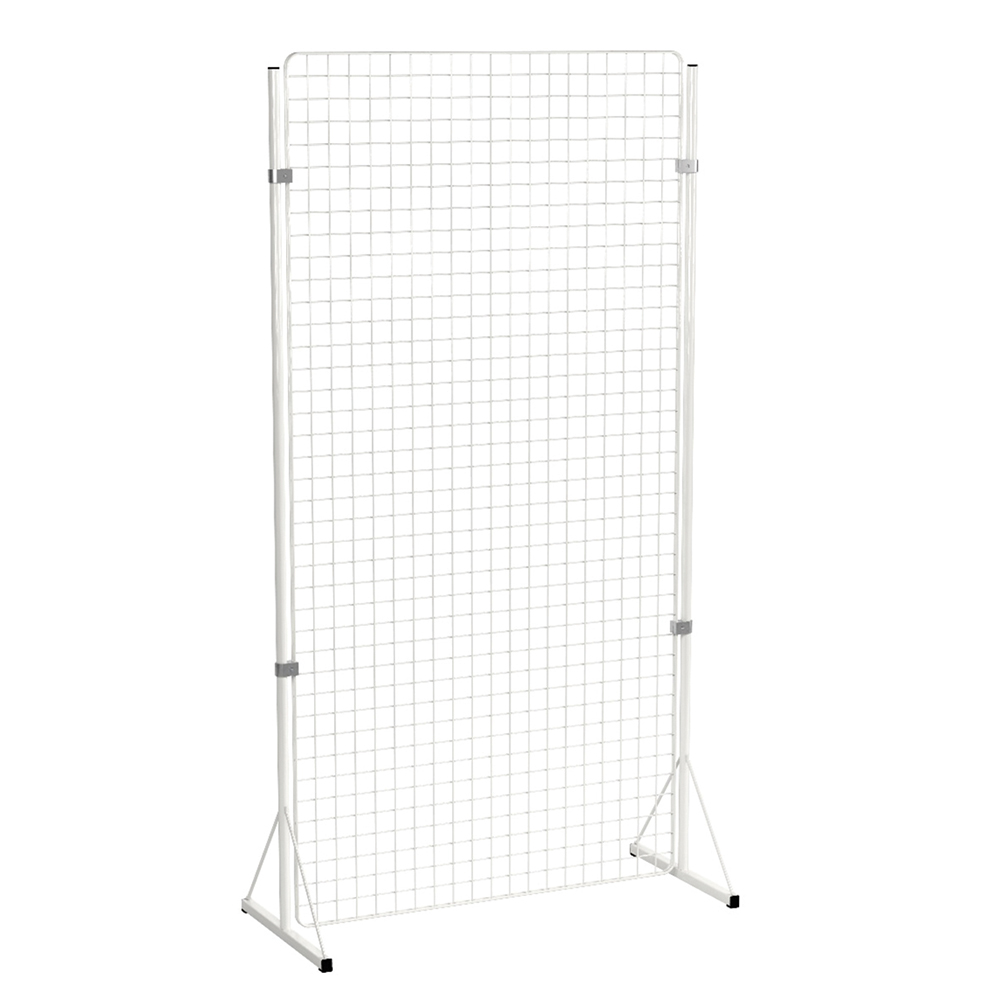[MO-EKK000016] Grille d'exposition maille 50x50 mm époxy - L105xP50xH205 cm - Blanc