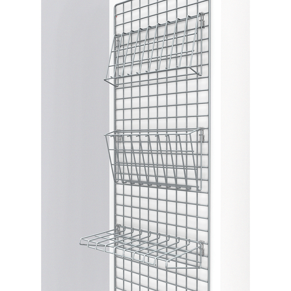 [MO-EKK000021] Support treillis 3 fonctions pour grille d'exposition époxy - 45x24 cm - Gris