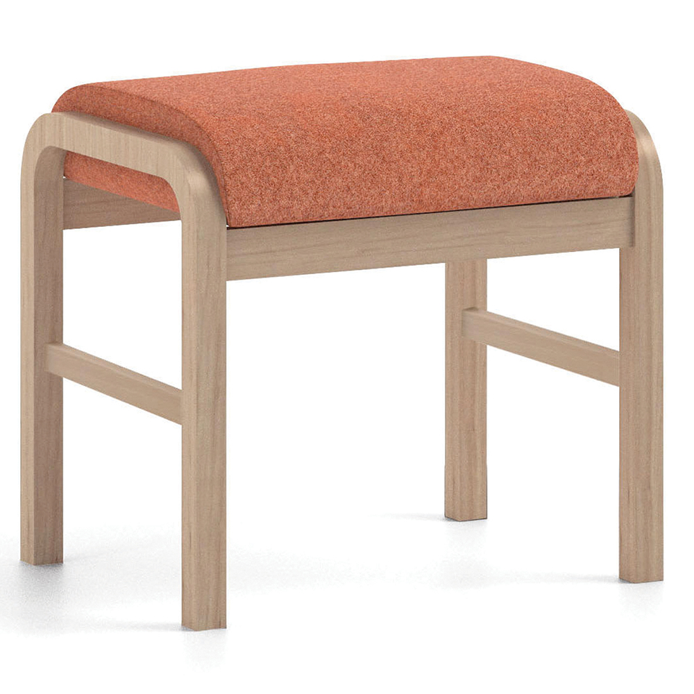 [MO-MVB382] Repose-pieds RELAX tissu enduit piètement bois - L54xP41xH51 cm
