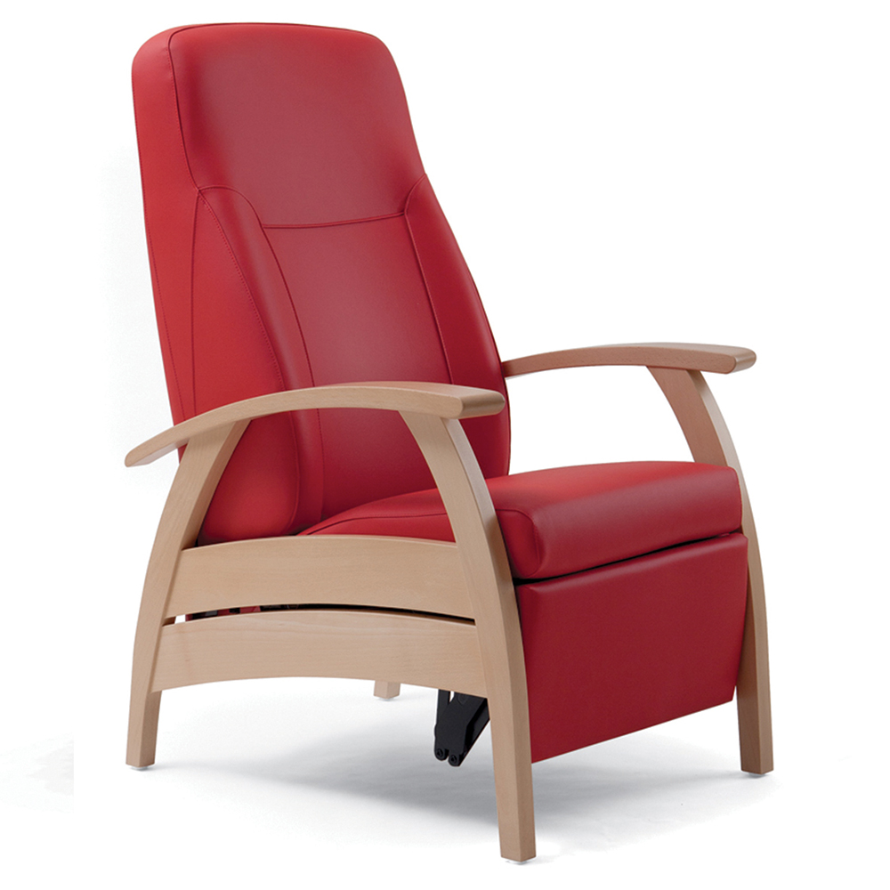 [MO-MWB1390] Fauteuil RELAX dossier et repose-jambes inclinable/synchronisé piètement bois - L66xP87xH113 cm