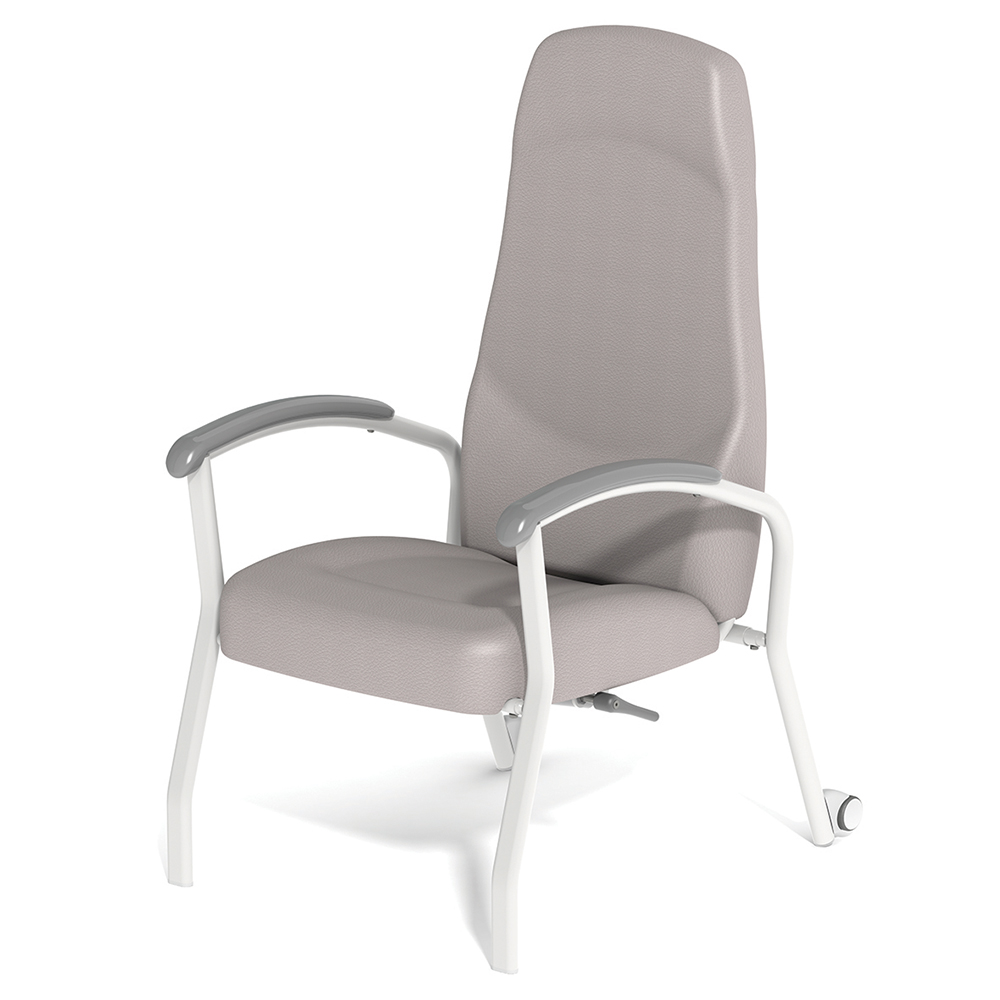 [MO-MWT1403] Fauteuil KOSI WT1400 dossier inclinable assise amovible tissu enduit structure époxy roues ménages - L68xP79,5xH114 cm
