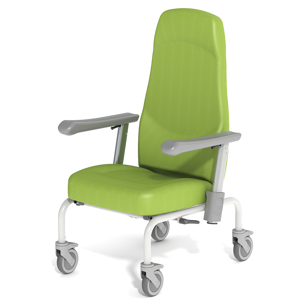 [MO-MWT1501RJC100S] Fauteuil KOSI WT1500 tissu enduit structure époxy roues D100 mm simple galet - L68xP77xH114 cm