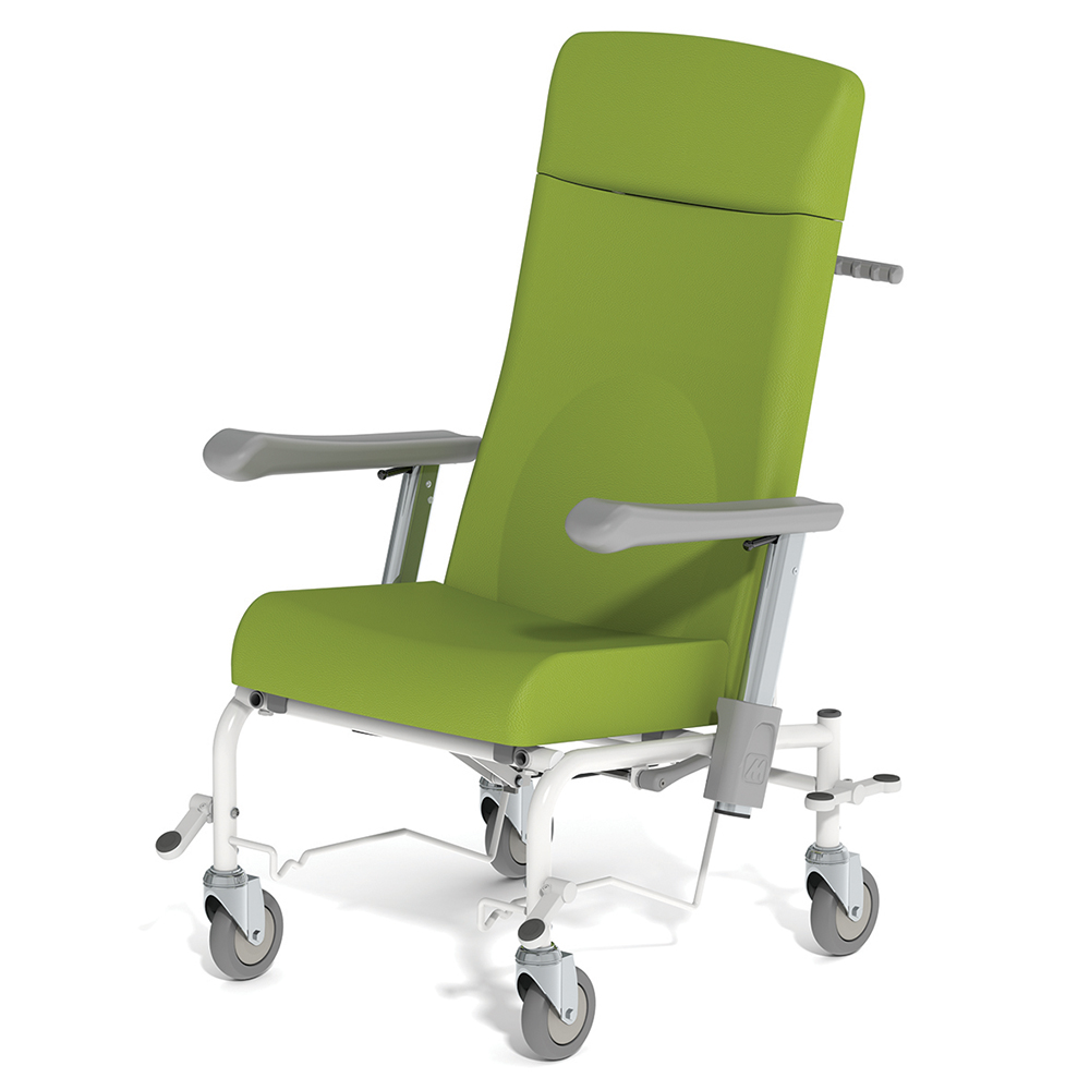 [MO-MWT1600FRAC150S] Fauteuil KINO WT1600 frein avant/arrière tissu enduit structure époxy roues D150 mm simple galet - L69xP73xH121 cm