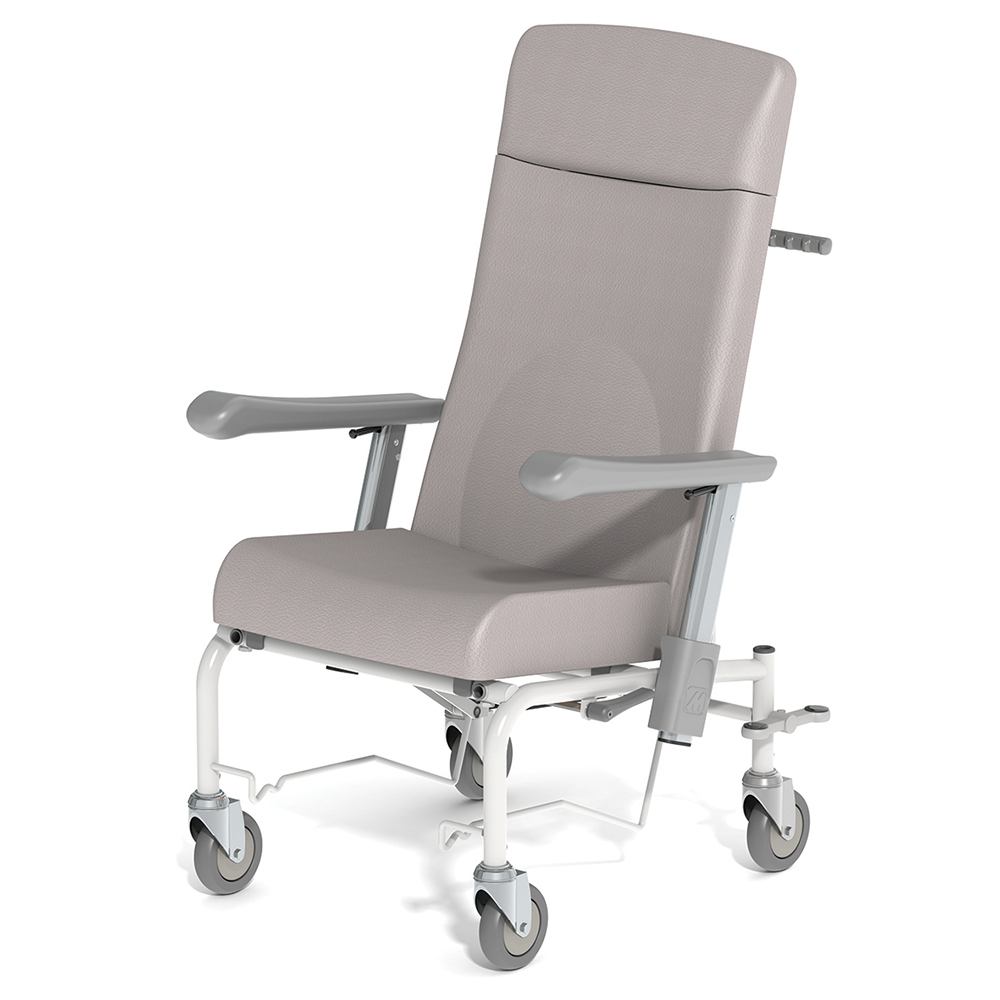 [MO-MWT1600RDC125/S] Fauteuil KINO WT1600 frein arrière tissu enduit structure époxy roues D125 mm simple galet - L69xP73xH121 cm