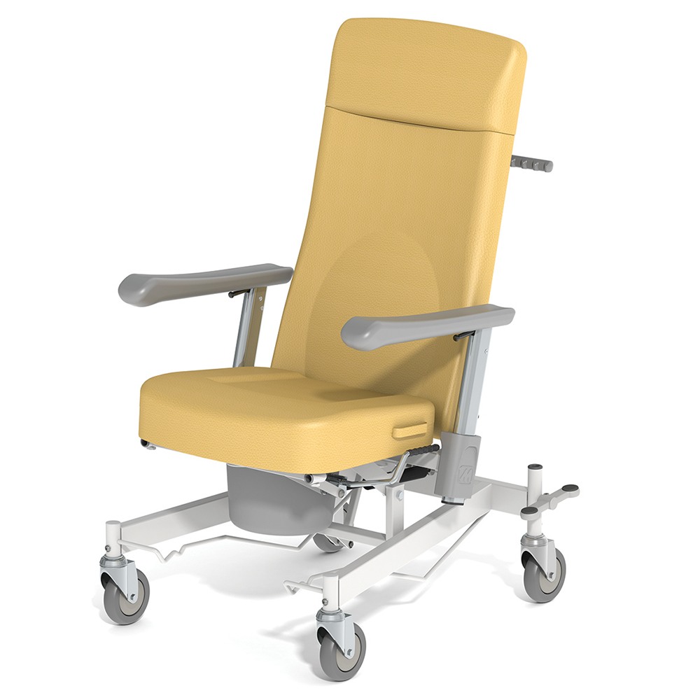 Fauteuil KOMBI frein arrière tissu enduit structure époxy roues D150 mm simple galet - L69xP73xH121 cm