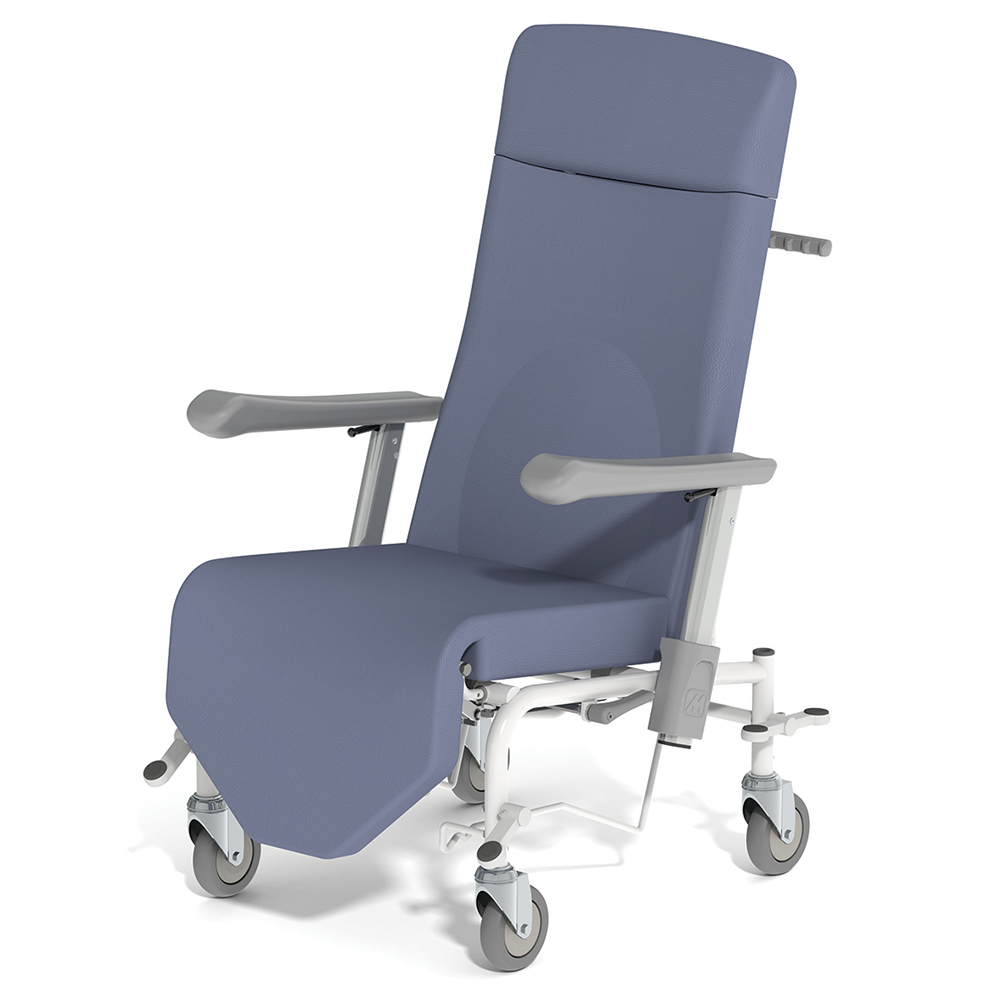 [MO-MWT1602FRAC15/S] Fauteuil KLUB WT1602 frein avant/arrière tissu enduit structure époxy roues D150 mm simple galet - L69xP81xH121 cm