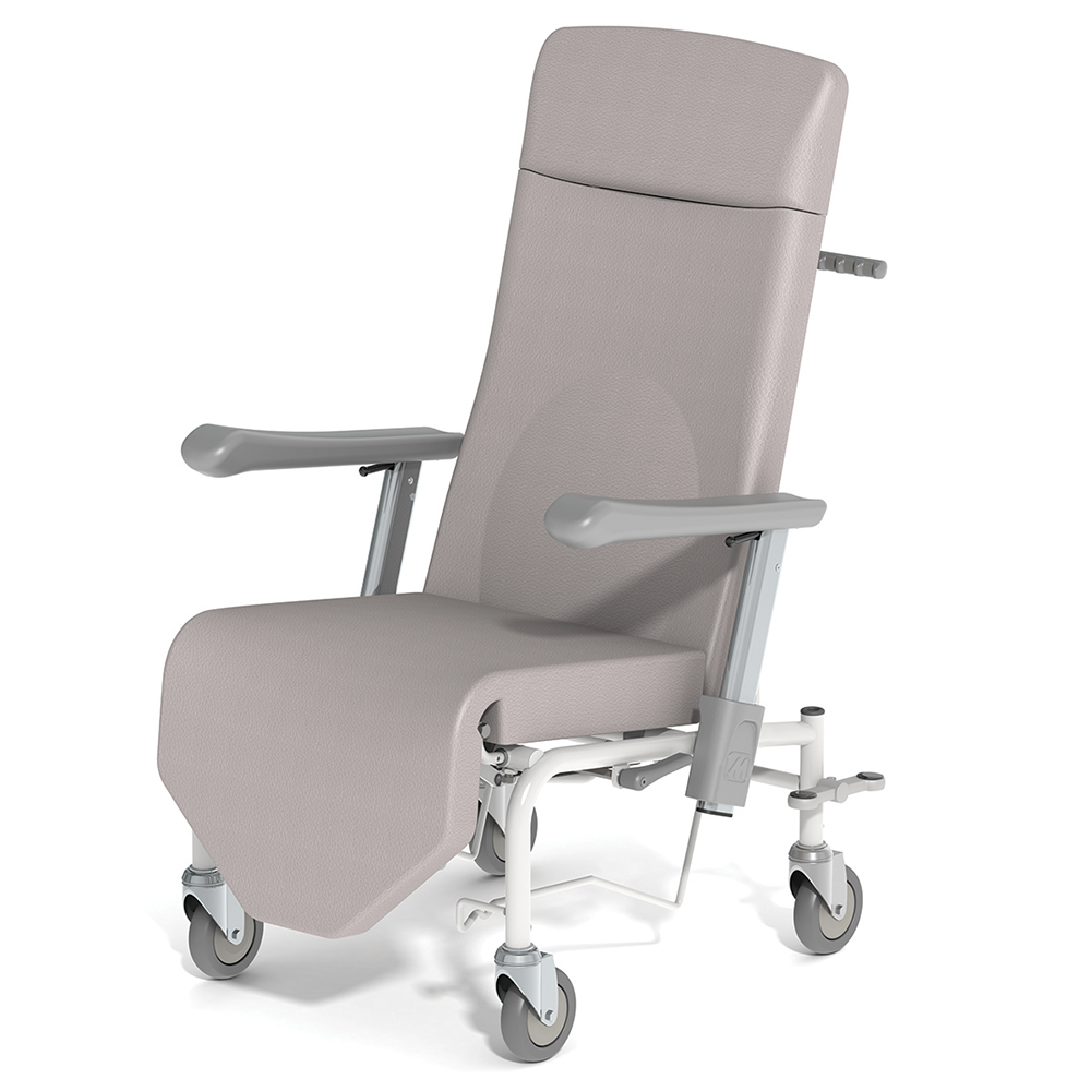 Fauteuil KLUB WT1602 frein arrière tissu enduit structure époxy roues D125 mm simple galet zinguées - L69xP81xH121 cm