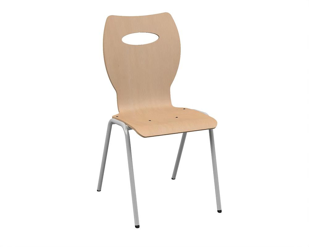 Chaise NINA coque C20 Kary bois Blueprotech® piètement époxy - T6
