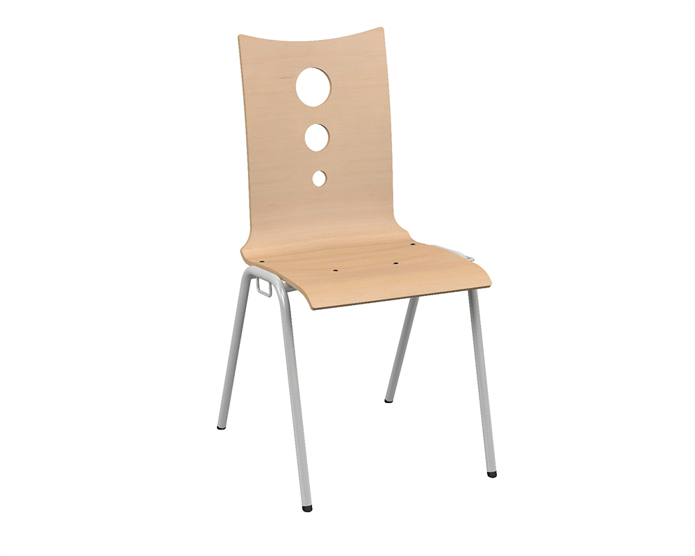 Chaise NINA accrochable coque C16 Bulle bois Blueprotech® piètement époxy - T6
