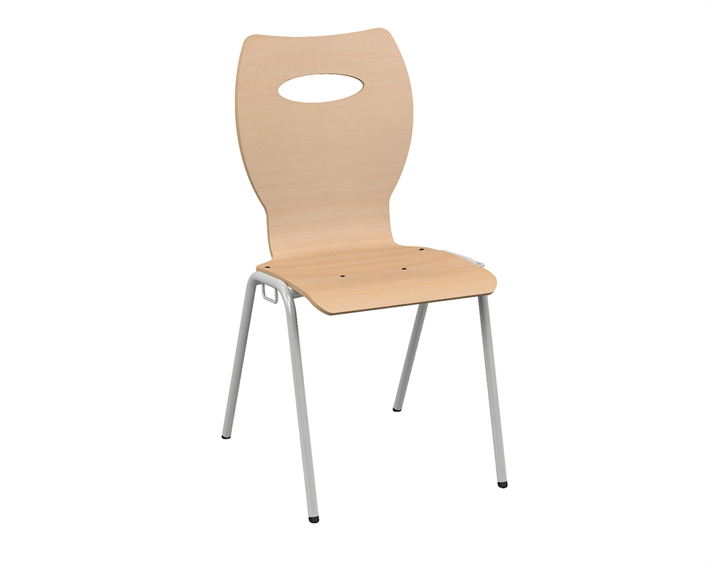 Chaise NINA accrochable coque C20 Kary bois Blueprotech® piètement époxy - T6