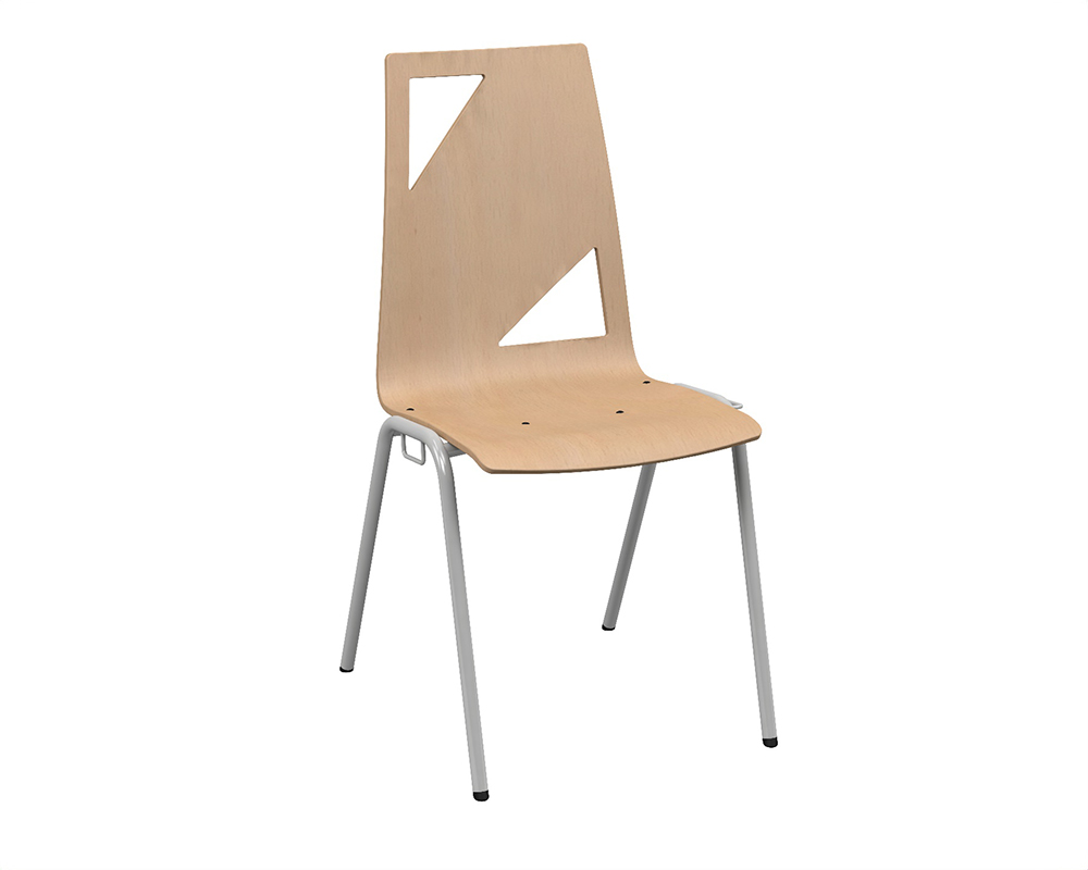 Chaise NINA accrochable coque C21 Moda bois Blueprotech® piètement époxy - T6