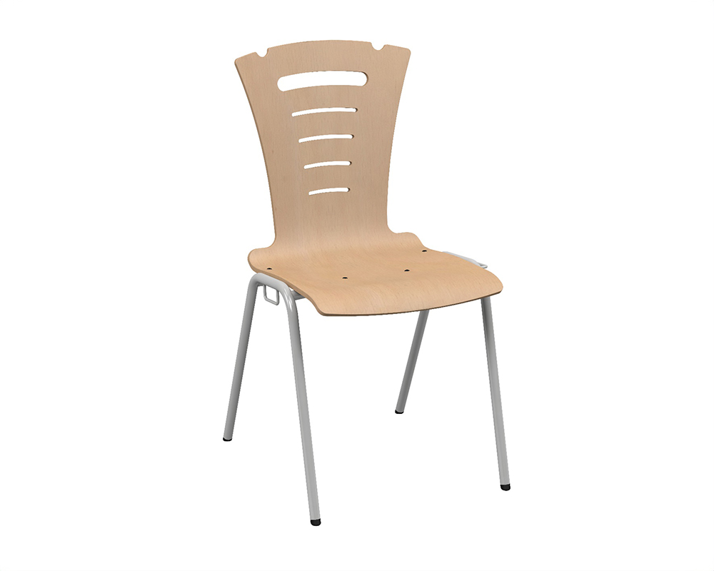 Chaise NINA accrochable coque C24 Coraly bois Blueprotech® piètement époxy - T6