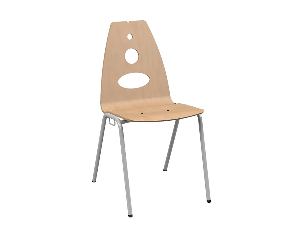 Chaise NINA accrochable coque C9 Zen bois Blueprotech® piètement époxy - T6