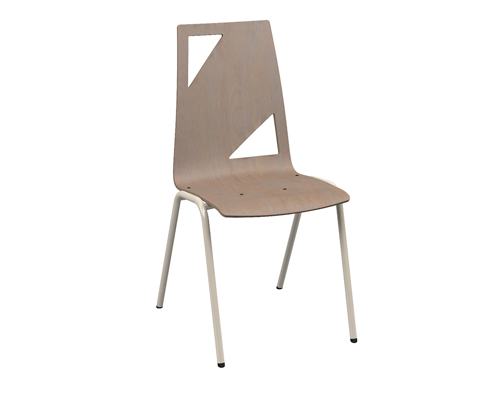 Chaise NINA coque C21 Moda bois teinté piètement époxy - T6