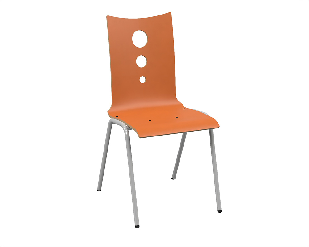 Chaise NINA coque C16 Bulle stratifié chant brut piètement époxy - T6