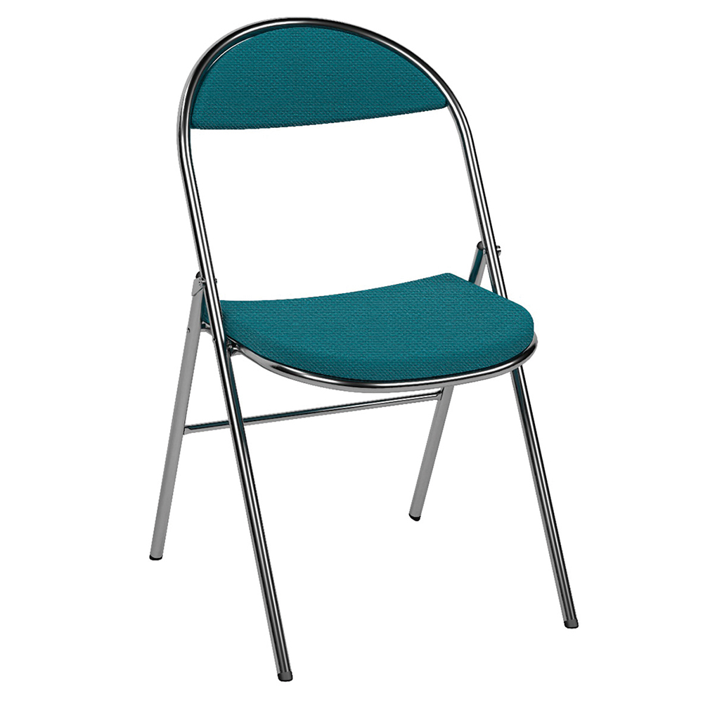 Chaise pliante PLICHAISE assise et dossier tissu Trévira CS piètement chromé - T6