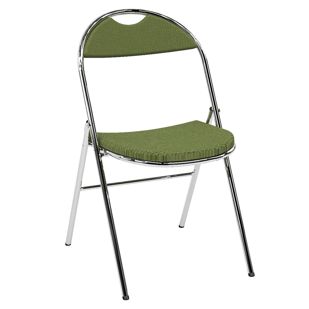 Chaise pliante PLICHAISE assise et dossier prise de main tissu Trévira CS piètement chromé - T6