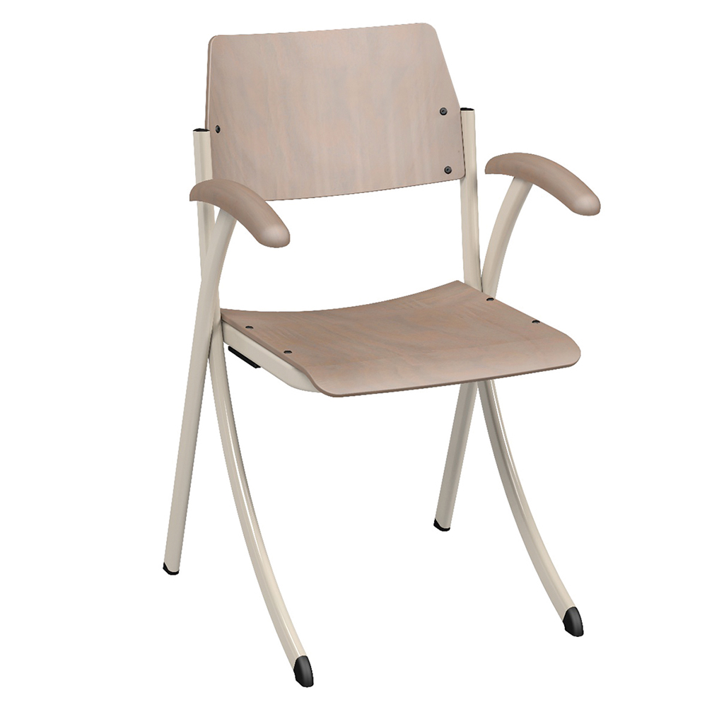 Bridge R250 assise, dossier et accoudoir bois teinté piètement époxy - T6