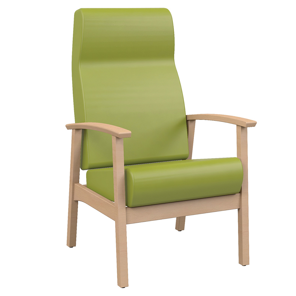[MO-S12004760/02] Fauteuil QUIÉTUDE assise dossier tissu enduit piètement bois - L64xP70xH113 cm