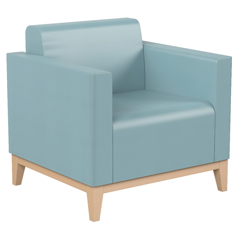[MO-S12008080] Fauteuil CAMELOT tissu enduit piètement bois - L75xP68xH73 cm