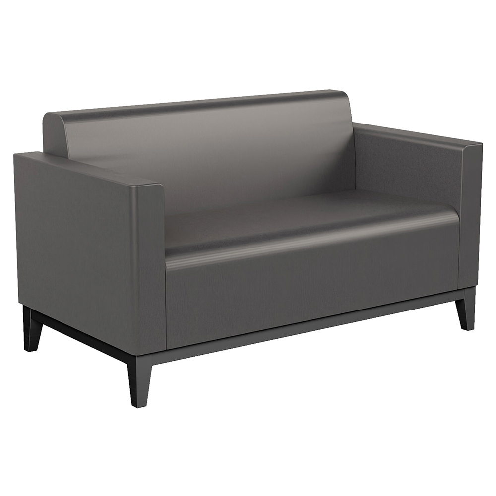 [MO-S17004020] Banquette CAMELOT 2 places tissu enduit piètement bois - L130xP68xH73 cm
