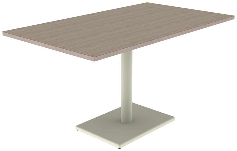 Table MENORCA plateau ép.24 mm stratifié chant bois piètement époxy - 140x80 cm - T6