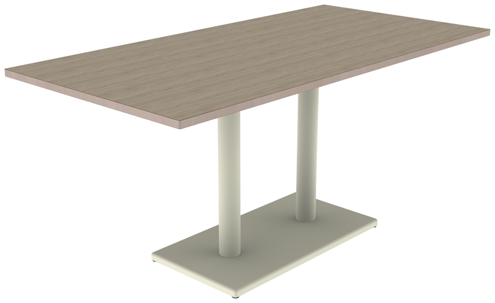 Table MENORCA plateau ép.24 mm stratifié chant bois piètement époxy - 160x80 cm - T6