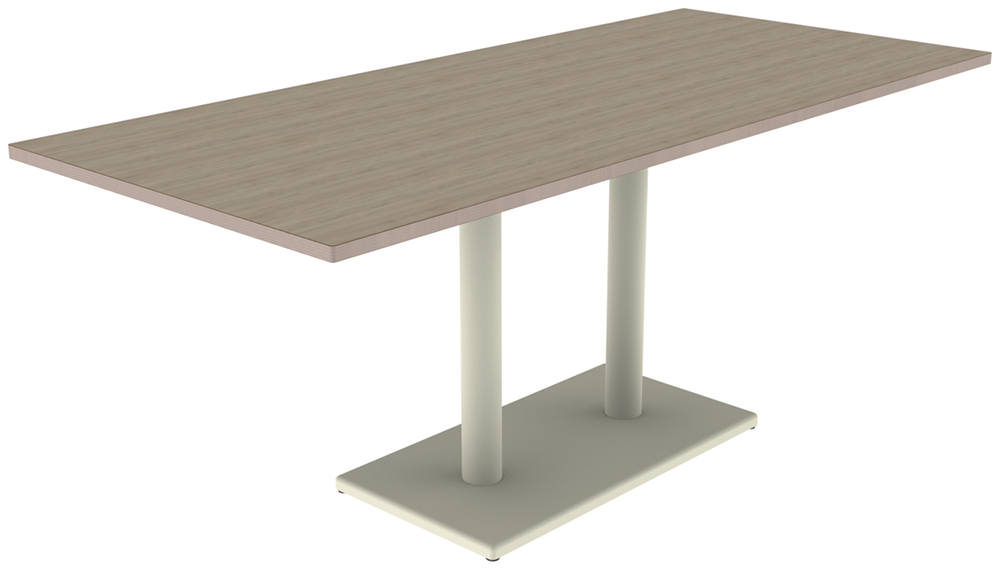Table MENORCA plateau ép.24 mm stratifié chant bois piètement époxy - 180x80 cm - T6