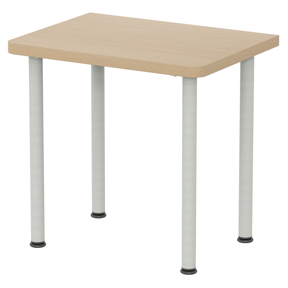 Table DANAÉ SIGNATURE plateau stratifié chant ABS piètement époxy - 80x60 - T6 - Gris alu RAL 9006