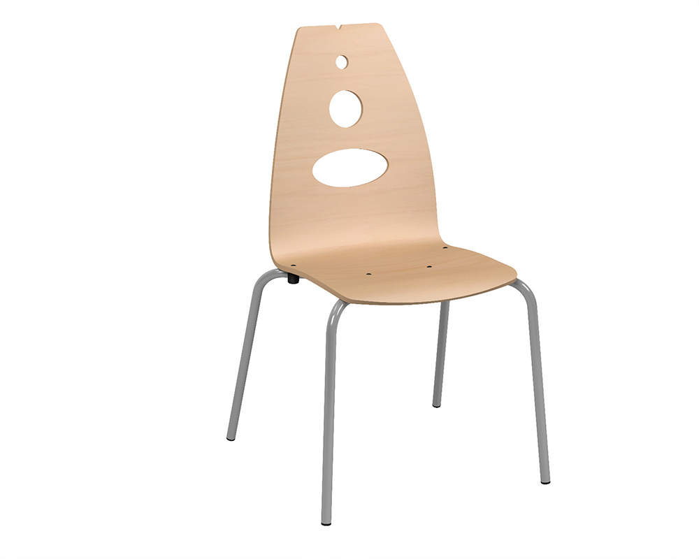 Chaise IXIA coque C9 Zen bois Blueprotech® piètement époxy - T6