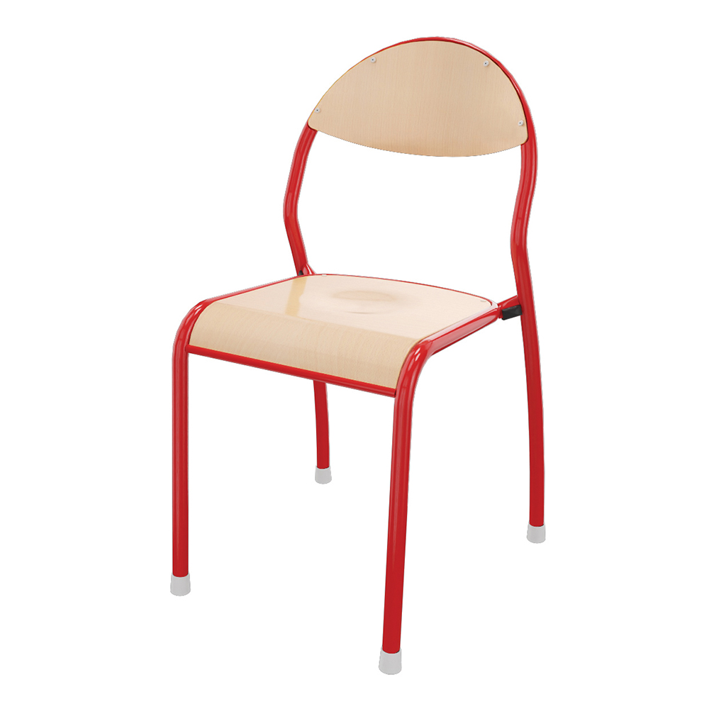 Chaise ROND'O 4 pieds antibruit assise et dossier bois Blueprotech® piètement époxy - T6