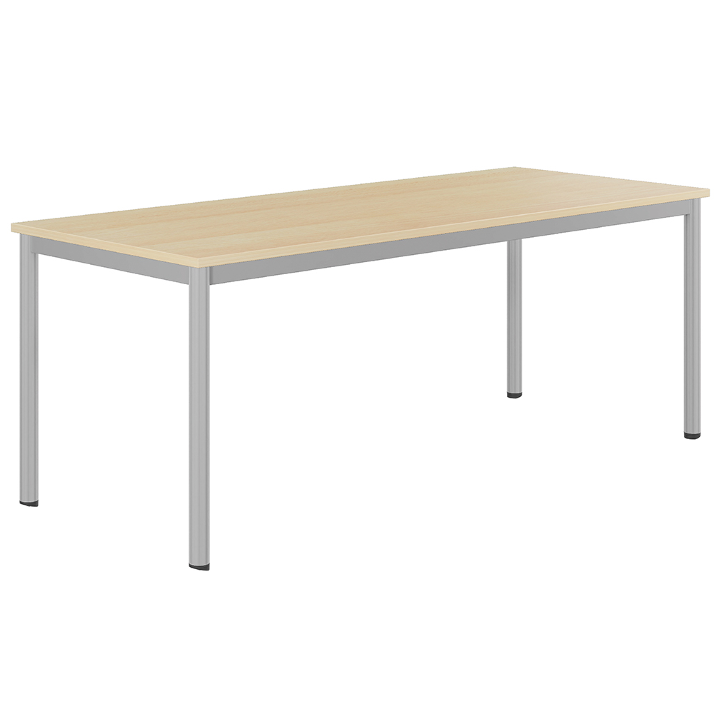 Table CARÉLIE mobile plateau ép.24 mm stratifié chant ABS piètement époxy - 200x80 cm - T6
