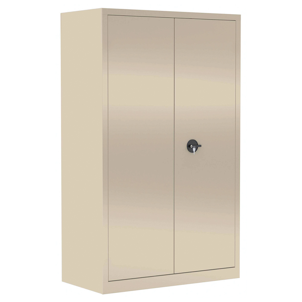 [S135270ZZEP-03] Armoire monobloc portes battantes 4 tablettes coloris noir - L120xP43xH198 cm - Beige RAL 1015