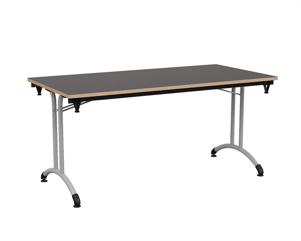 Table pliante VOLGA plateau ép.24 mm stratifié chant bois piètement époxy - 180x80 cm - T6