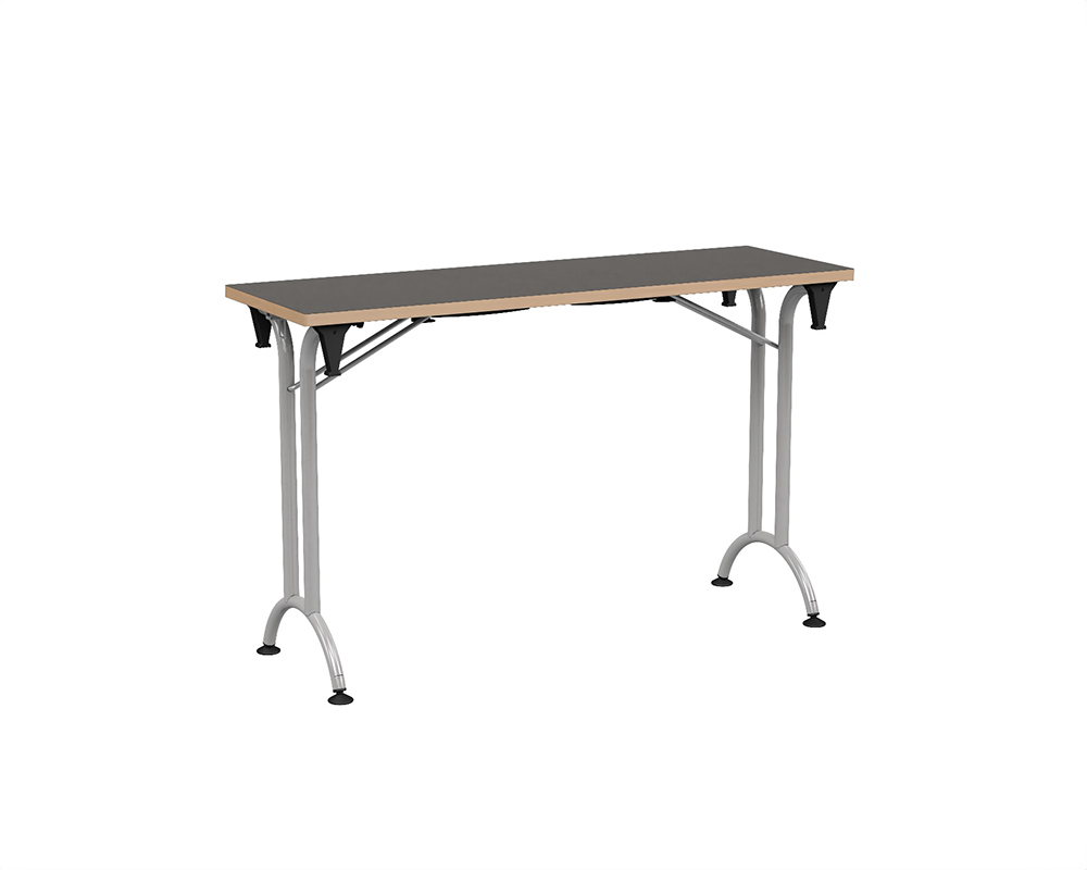 Table pliante VOLGA plateau ép.24 mm stratifié chant bois piètement époxy - 120x40 cm - T6