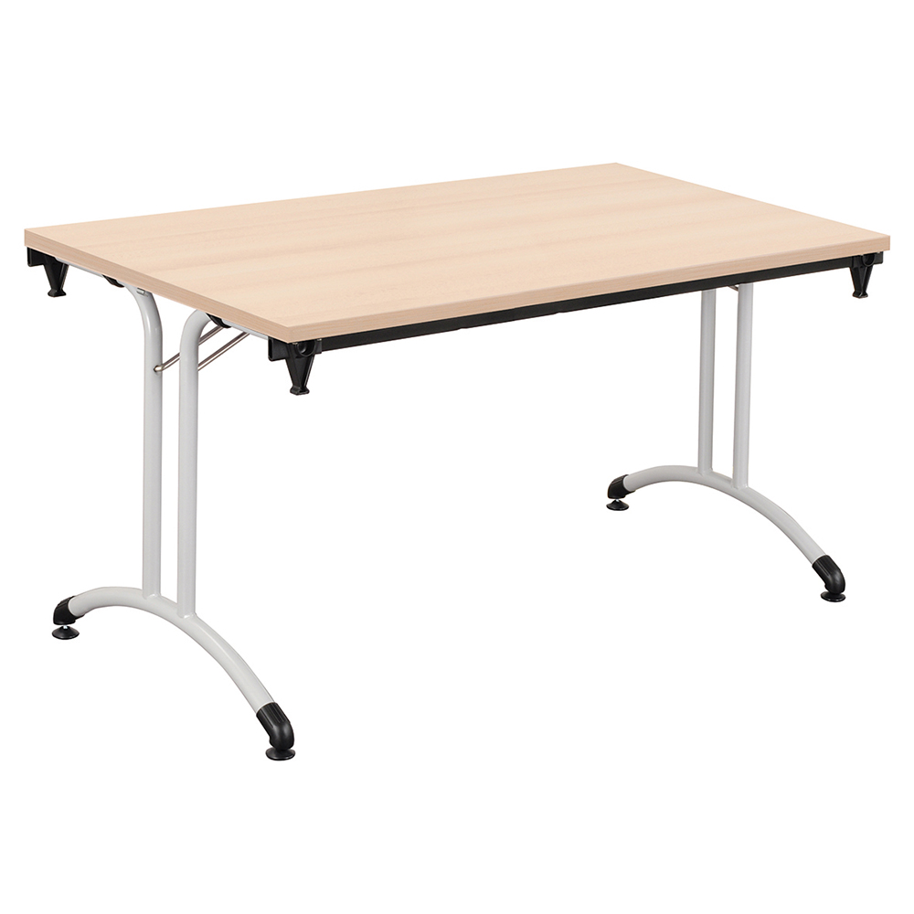 Table pliante PLUME plateau allégé ép.20 mm stratifié chant ABS piètement époxy - 140x80 cm - T6