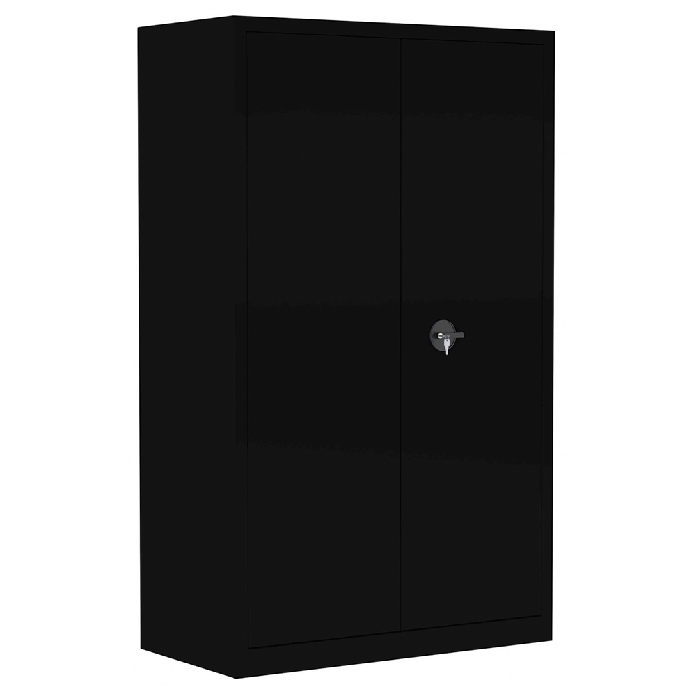 [S213570ZZEP-01] Armoire monobloc portes battantes 4 tablettes coloris noir - L100xP43xH198 cm - Noir RAL 9005