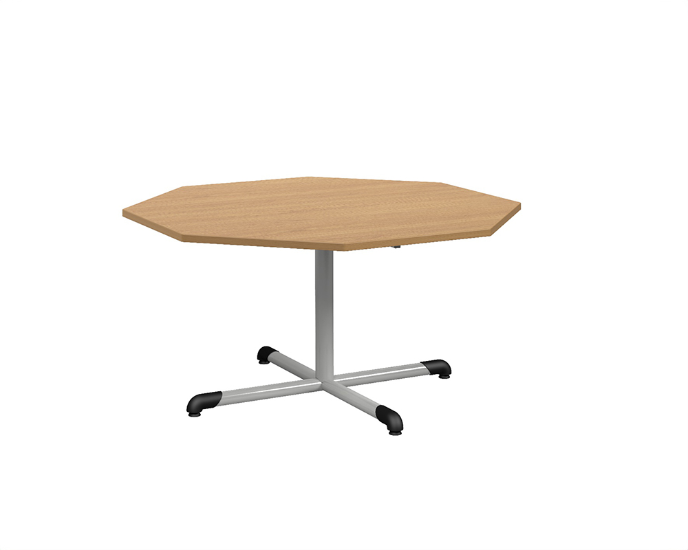 Table BANDANA plateau ép.24 mm stratifié chant ABS piètement central époxy - octogonale 120 cm - T5