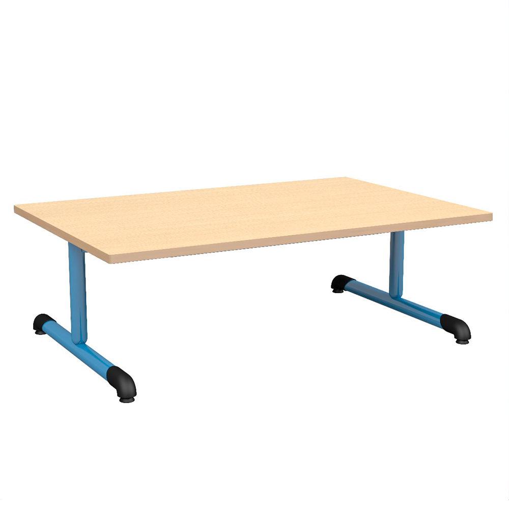 Table BANDANA DL plateau ép.24 mm stratifié chant bois piètement époxy - 180x80 cm - T1