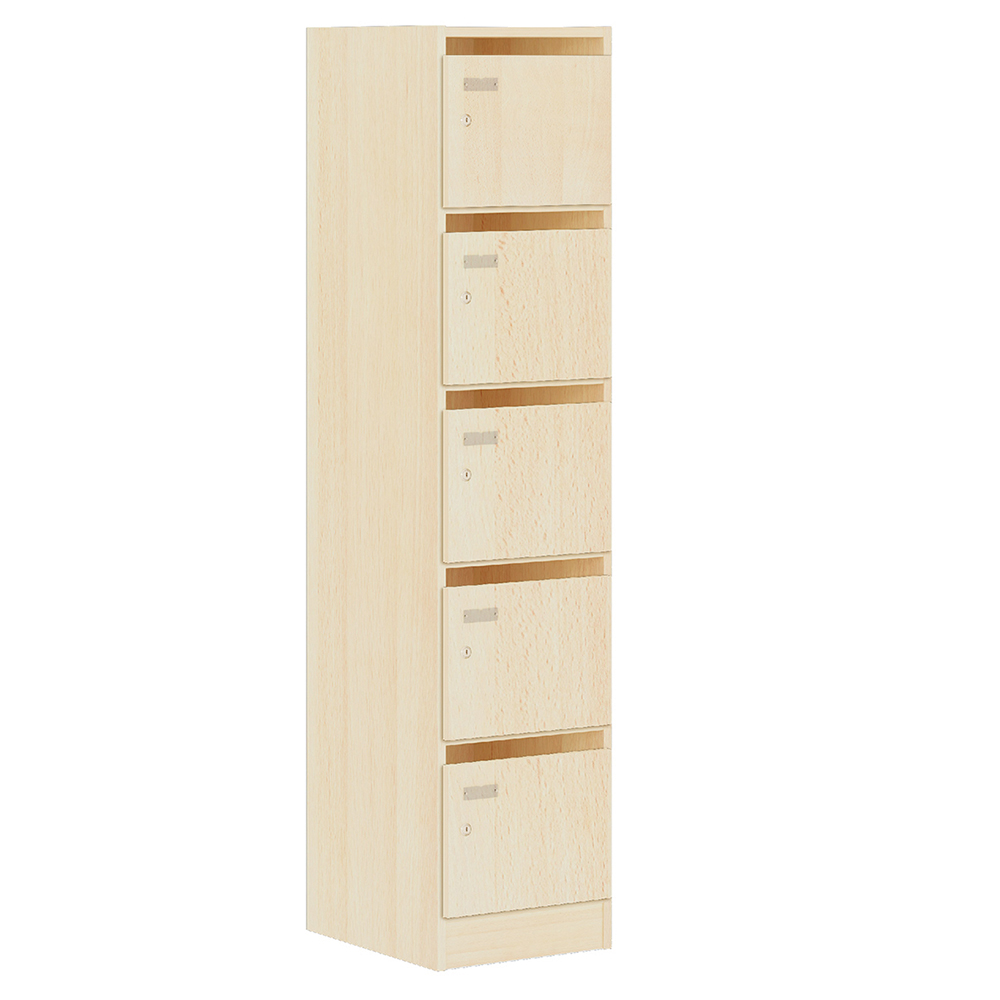 [S284070PVZZ] Meuble à courrier SIMÉO 1 colonne mélaminé chant ABS - L40xP42xH180 cm - Hêtre miel