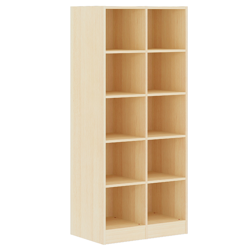 [S285470PVZZ] Meuble à cases SIMÉO 2 colonnes mélaminé chant ABS - L78,5xP42xH180 cm - Hêtre miel