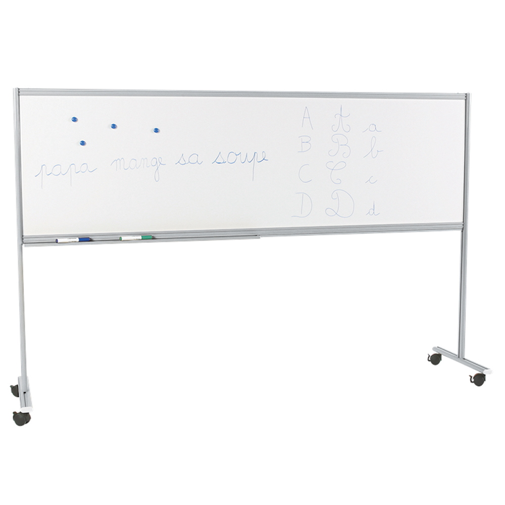 [S324700ZZEP-04] Piste graphique mobile blanc pour feutre piètement époxy - L200xH120 cm - Gris RAL 9006