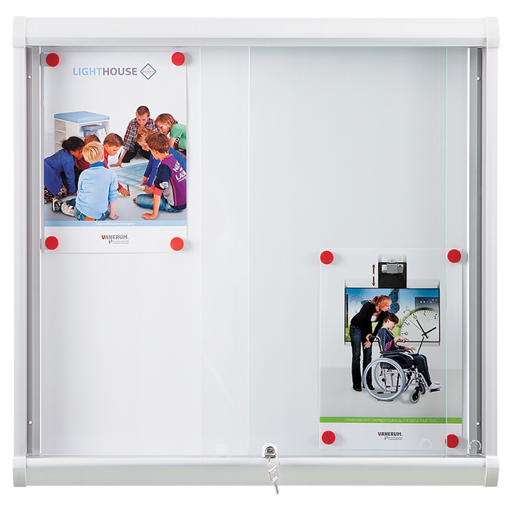 Vitrine d'intérieur portes coulissantes surface tôle x24 A4 - L175,2xP5,5xH98,5 cm