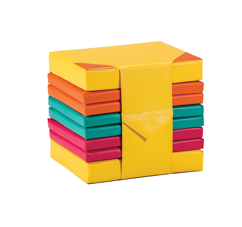 [S328200ZZZZ-01] Lot d'assises LIVRE tissu enduit Comète - L46xH43xP38 cm