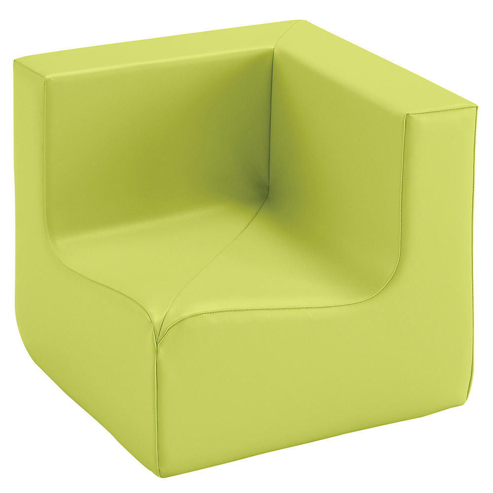 [S329300ZZZZ] Chauffeuse d'angle 90 degrés LUTINS tissu enduit Comète - L40xP40xH36 cm - Baby HA 17 cm