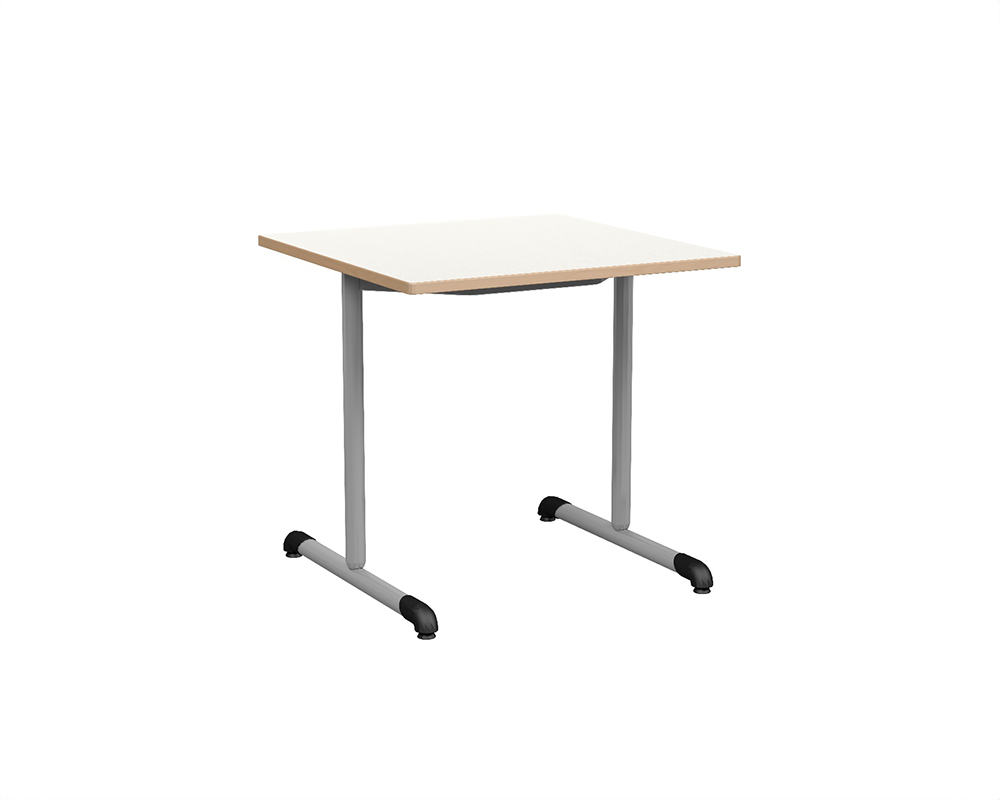 Table BANDANA DL plateau antibruit ép.24 mm stratifié chant bois piètement époxy - 80x80 cm - T5