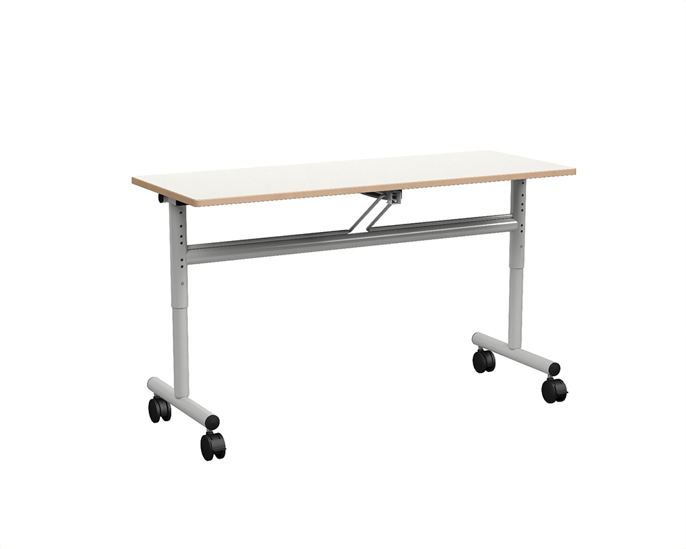 Table rabattable ÉCLIPSE plateau ép.24 mm stratifié chant bois piètement époxy - 120x80 cm - T3 à T6