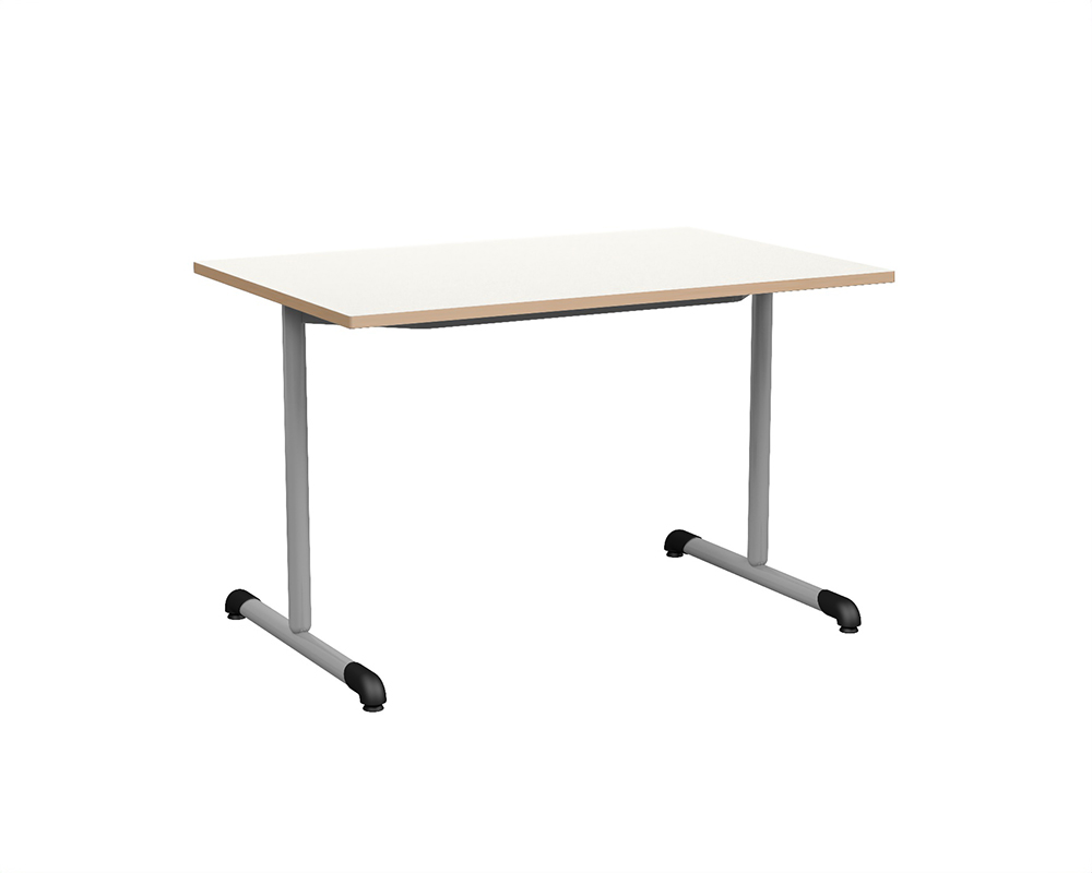 Table BANDANA DL plateau antibruit ép.24 mm stratifié chant bois piètement époxy - 180x80 cm - T5
